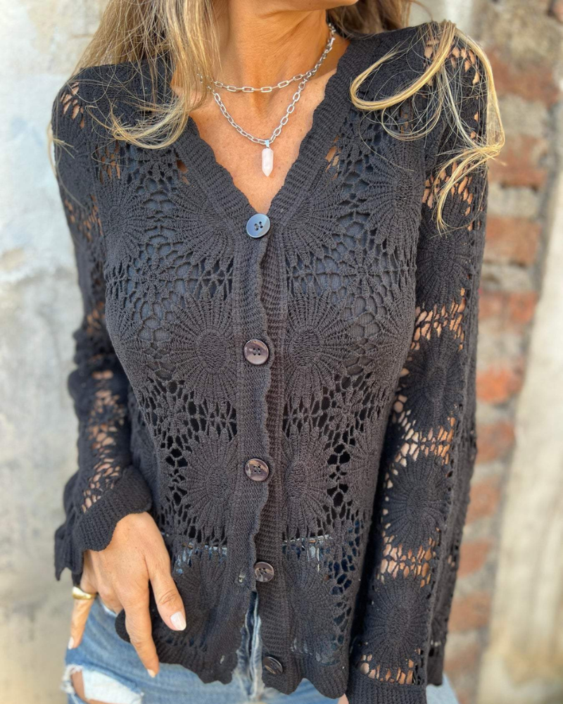 NALIE | Cardigan en Crochet avec Boutons