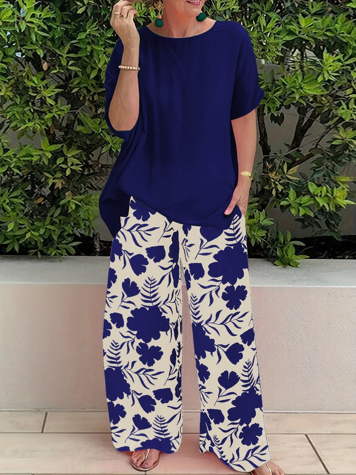 Elidia | Ensemble Estival Deux Pièces avec Pantalon Large