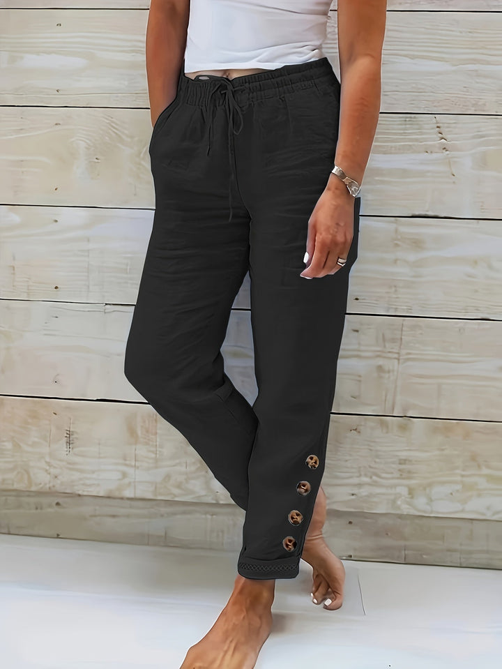 Linnea™ – Pantalons en coton slim Raka