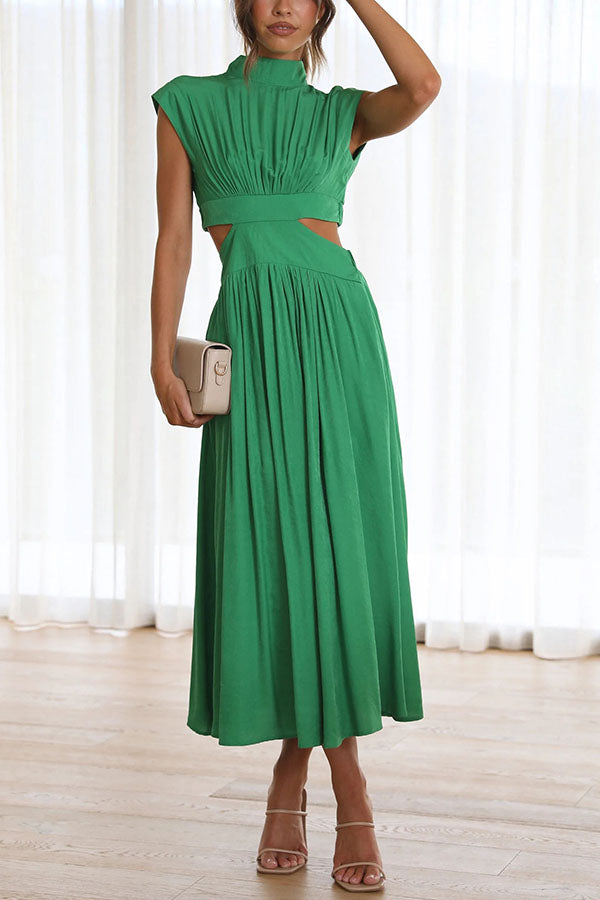 Quincy | Robe midi avec découpe et poches