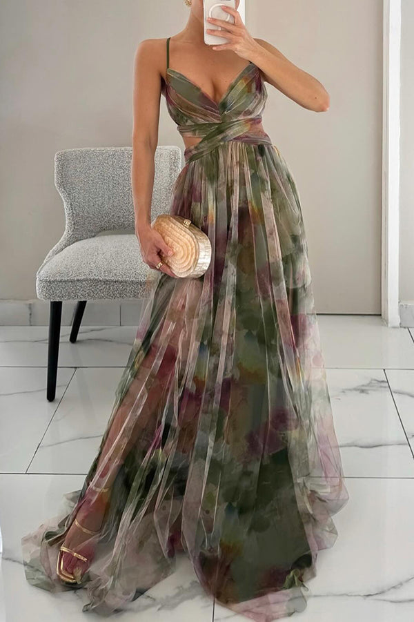 Eléna | Robe Longue Élégante à Imprimé Floral