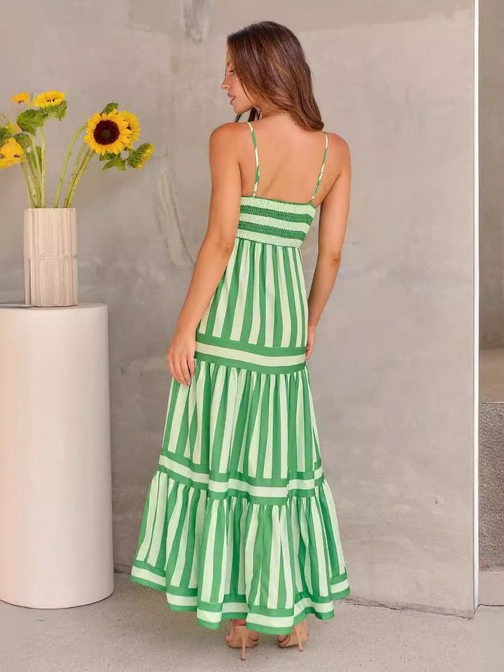 Marisol | Robe maxi rayée avec bretelles et poches
