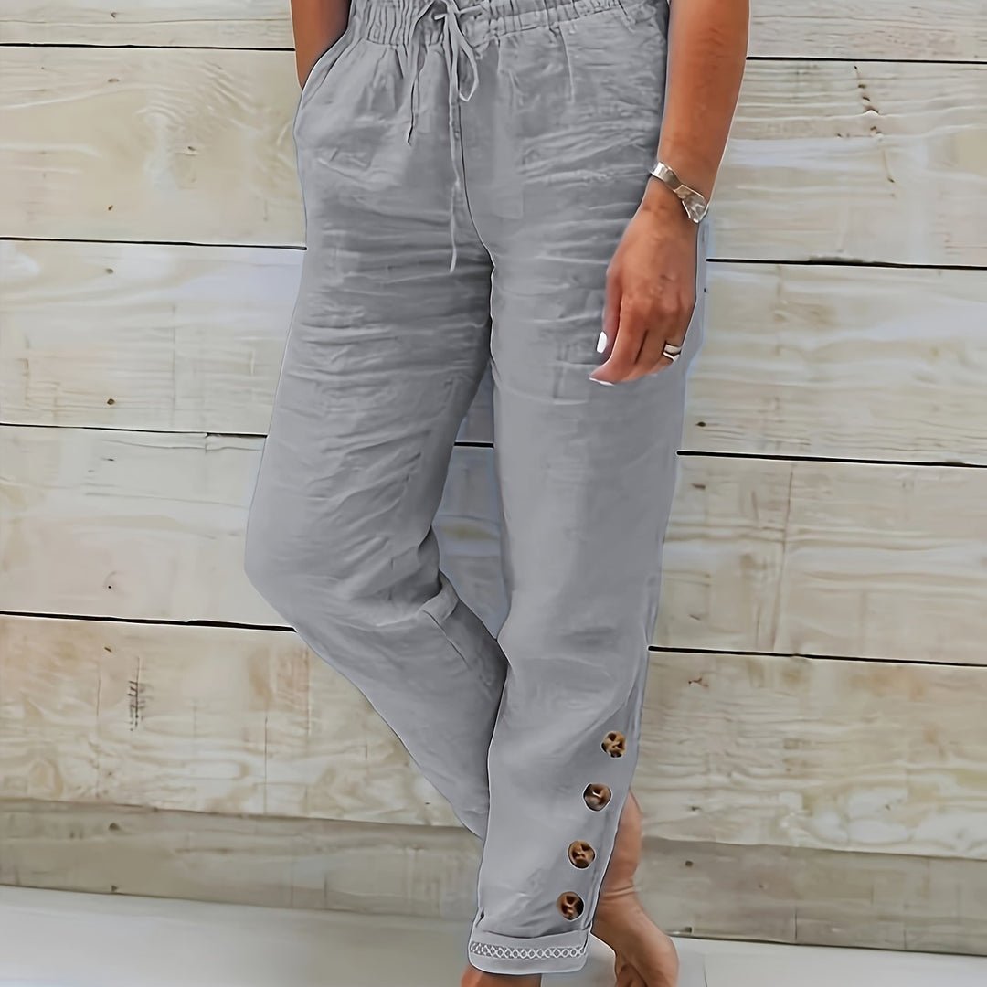 Linnea™ – Pantalons en coton slim Raka