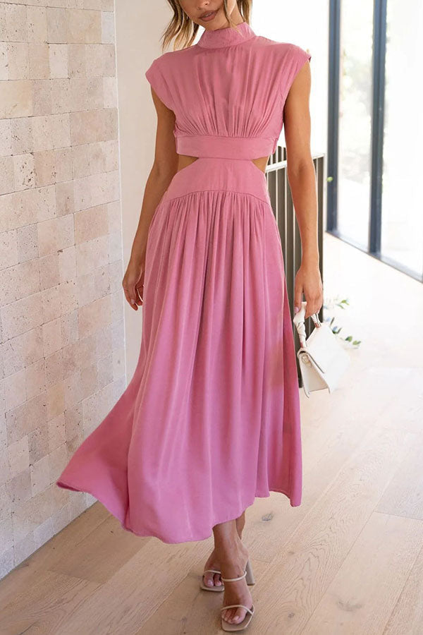 Quincy | Robe midi avec découpe et poches