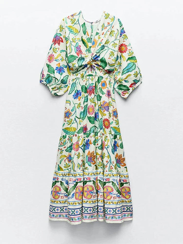 Bea™ | Robe d'Été Maxi avec Motif Floral