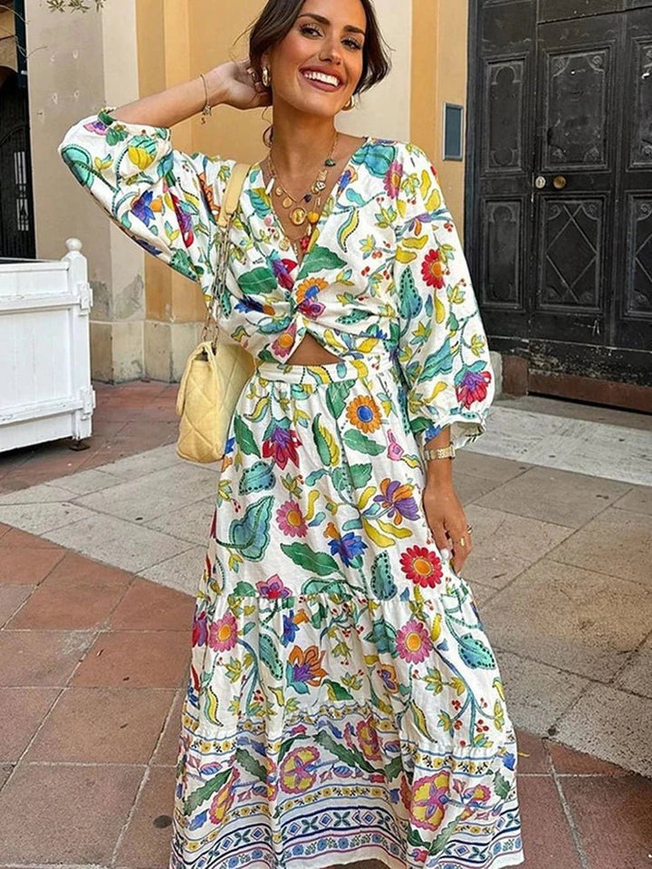 Bea™ | Robe d'Été Maxi avec Motif Floral