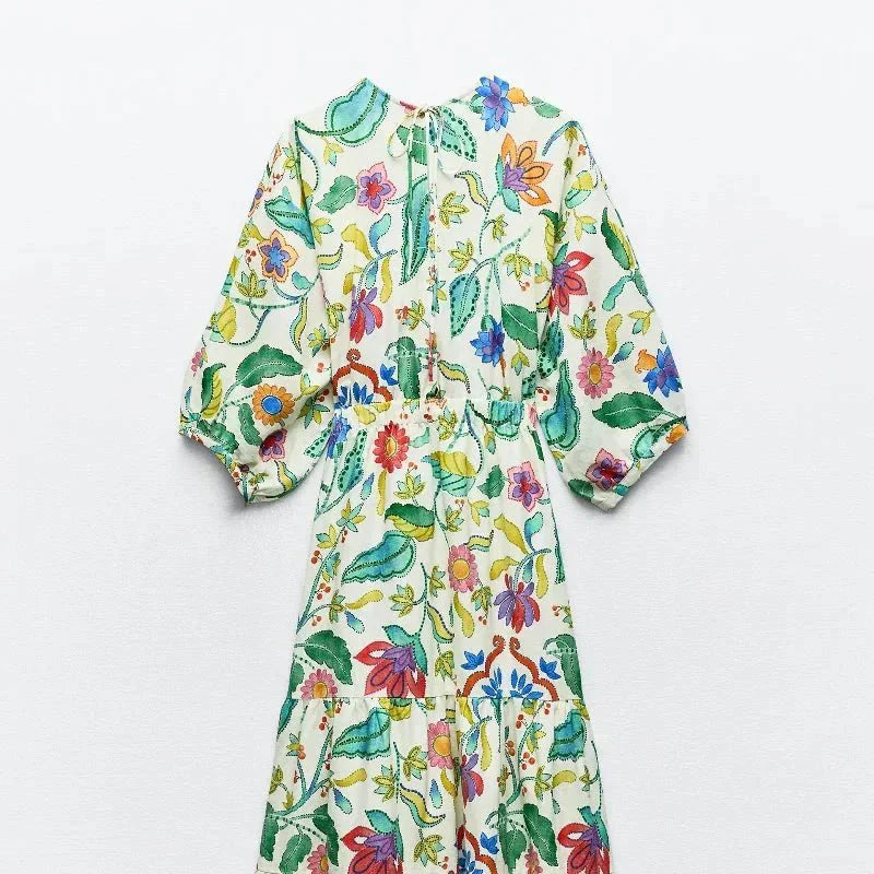 Bea™ | Robe d'Été Maxi avec Motif Floral