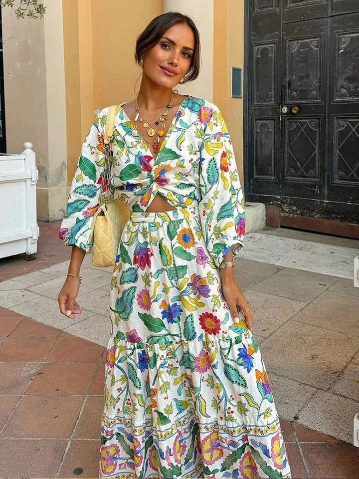 Bea™ | Robe d'Été Maxi avec Motif Floral