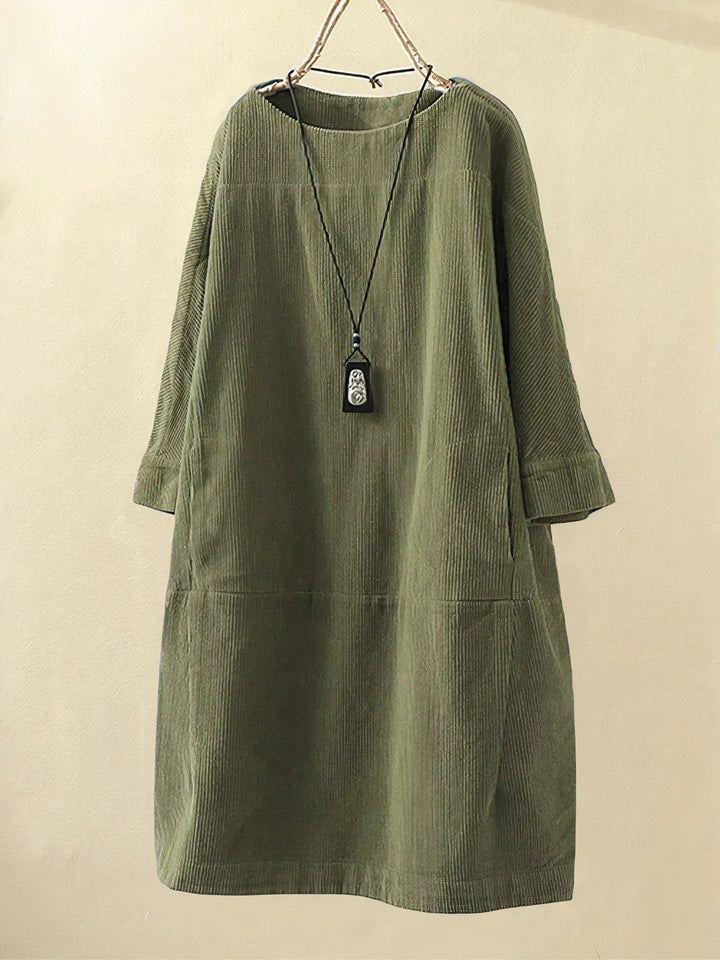 Zophie™ - Robe en velours côtelé vintage décontractée