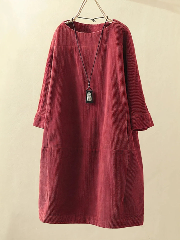 Zophie™ - Robe en velours côtelé vintage décontractée