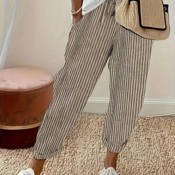 Sanna™ – Pantalons Amples avec Rayure Élégante