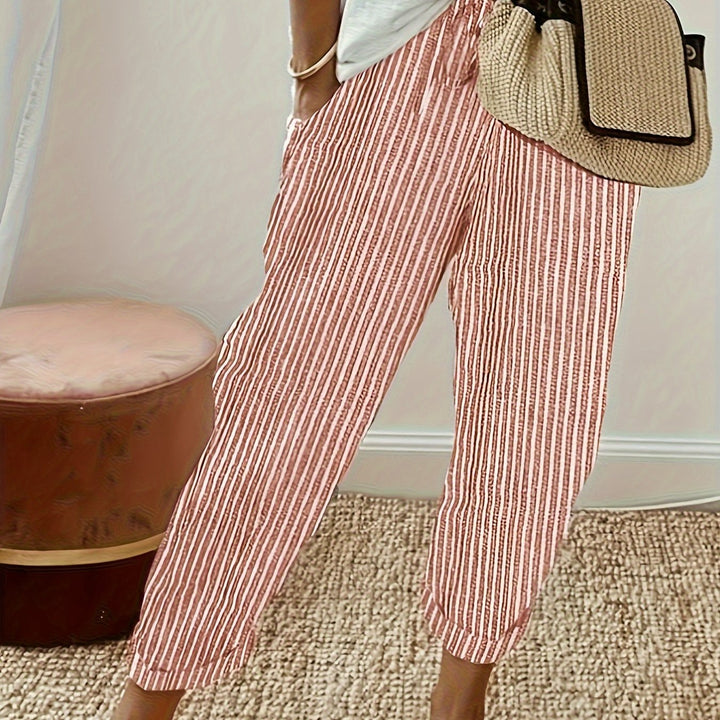 Sanna™ – Pantalons Amples avec Rayure Élégante