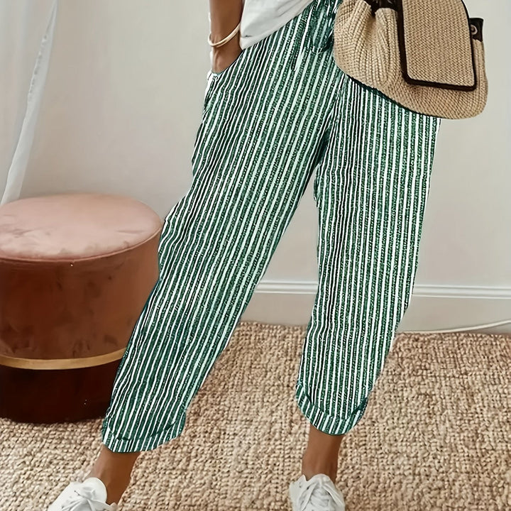 Sanna™ – Pantalons Amples avec Rayure Élégante