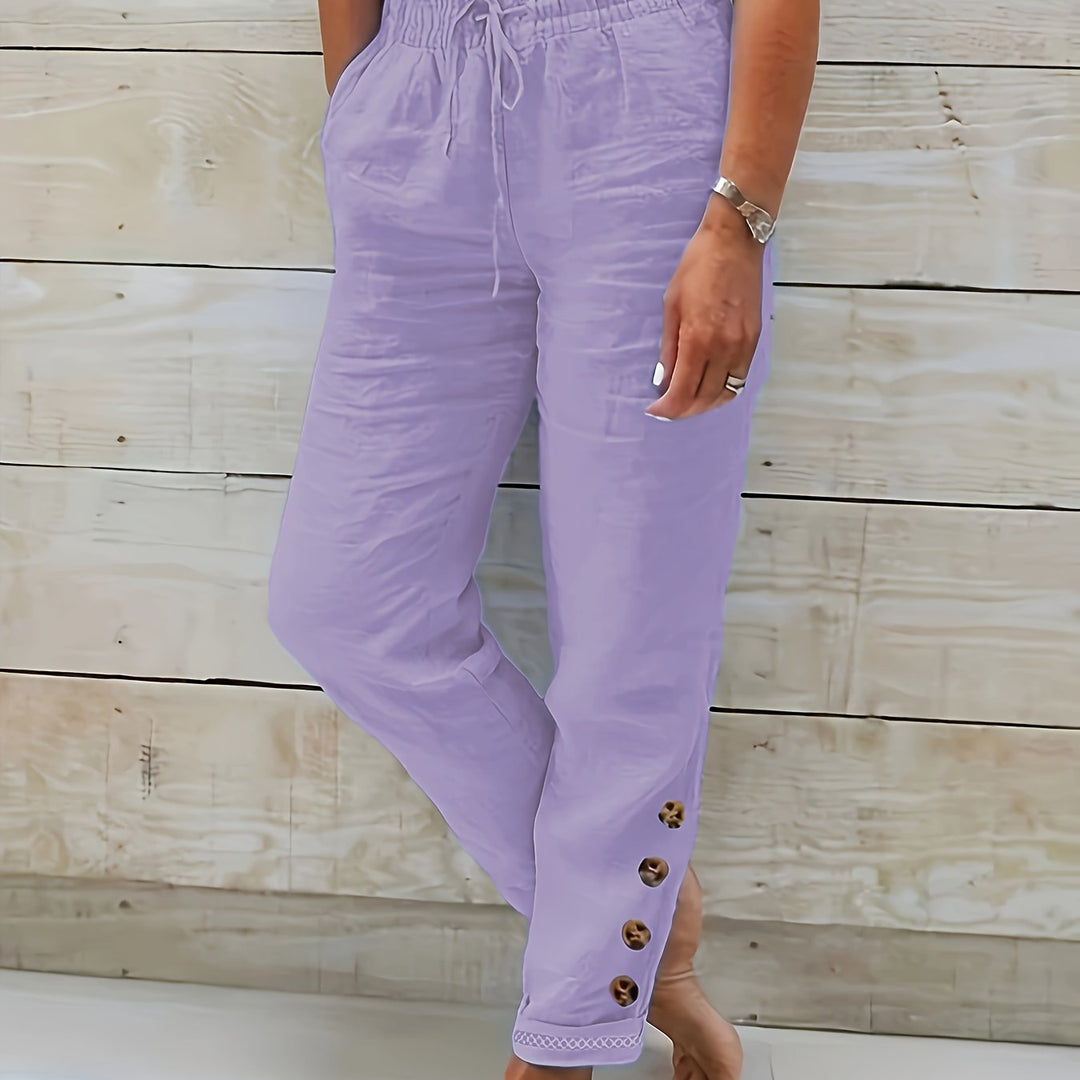 Linnea™ – Pantalons en coton slim Raka