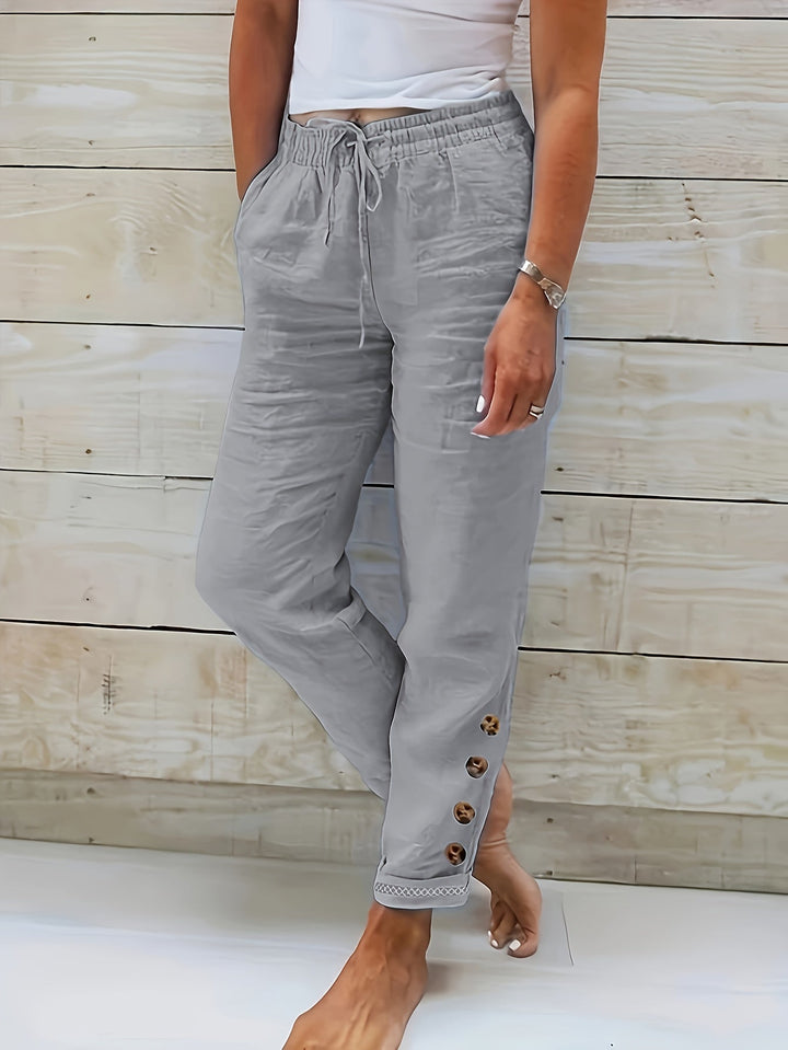 Linnea™ – Pantalons en coton slim Raka