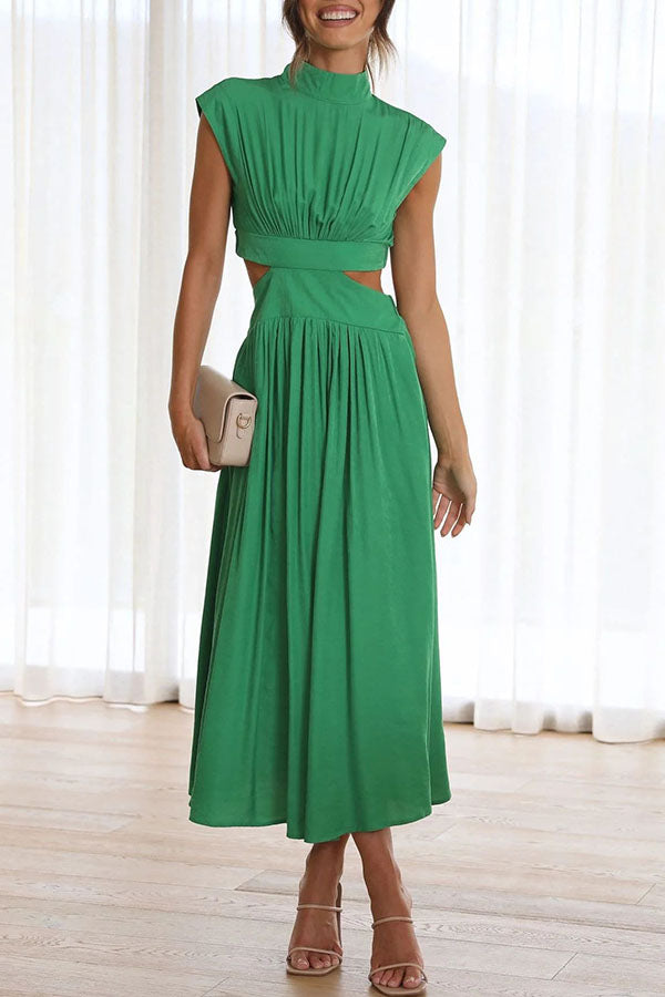 Quincy | Robe midi avec découpe et poches