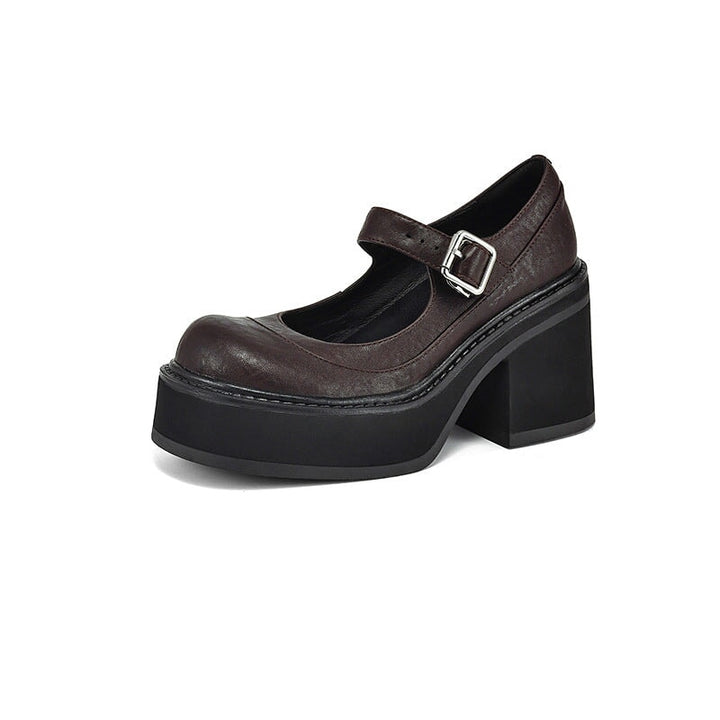Brzyska - Chaussures en cuir verni à plateforme épaisse