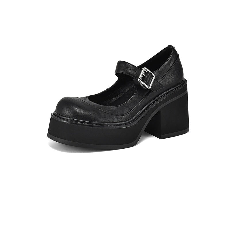 Brzyska - Chaussures en cuir verni à plateforme épaisse