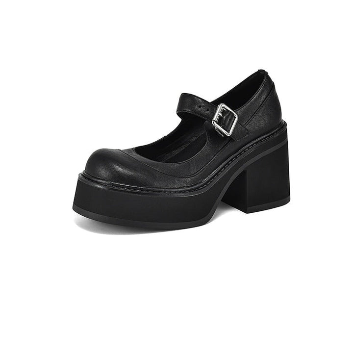 Brzyska - Chaussures en cuir verni à plateforme épaisse