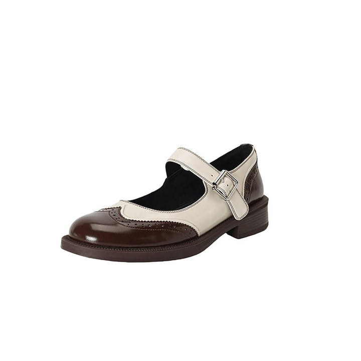 Perlina – Chaussures Plates en Cuir de Vache Lavé