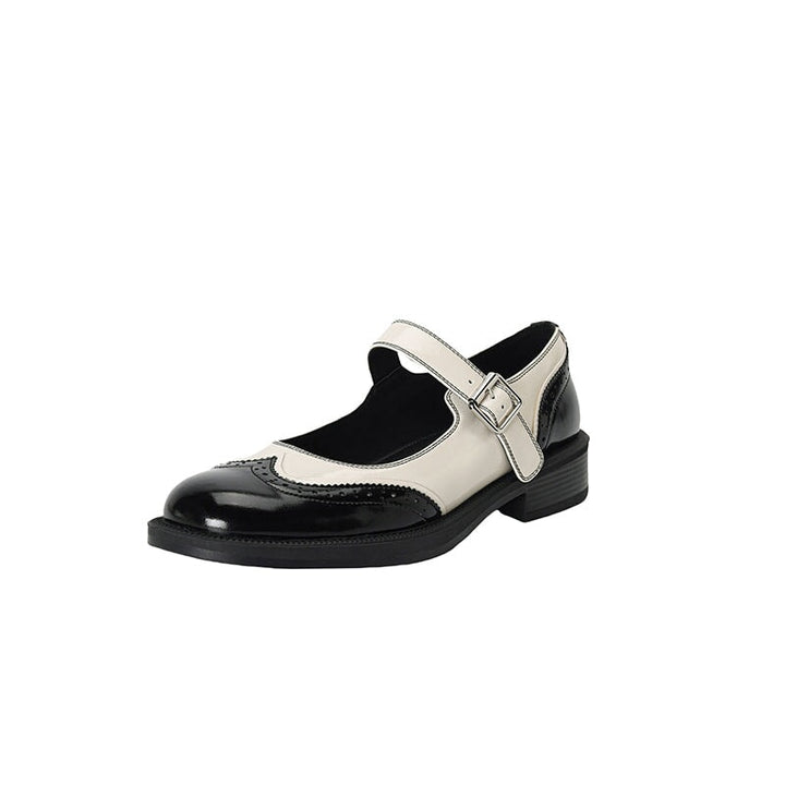 Perlina – Chaussures Plates en Cuir de Vache Lavé