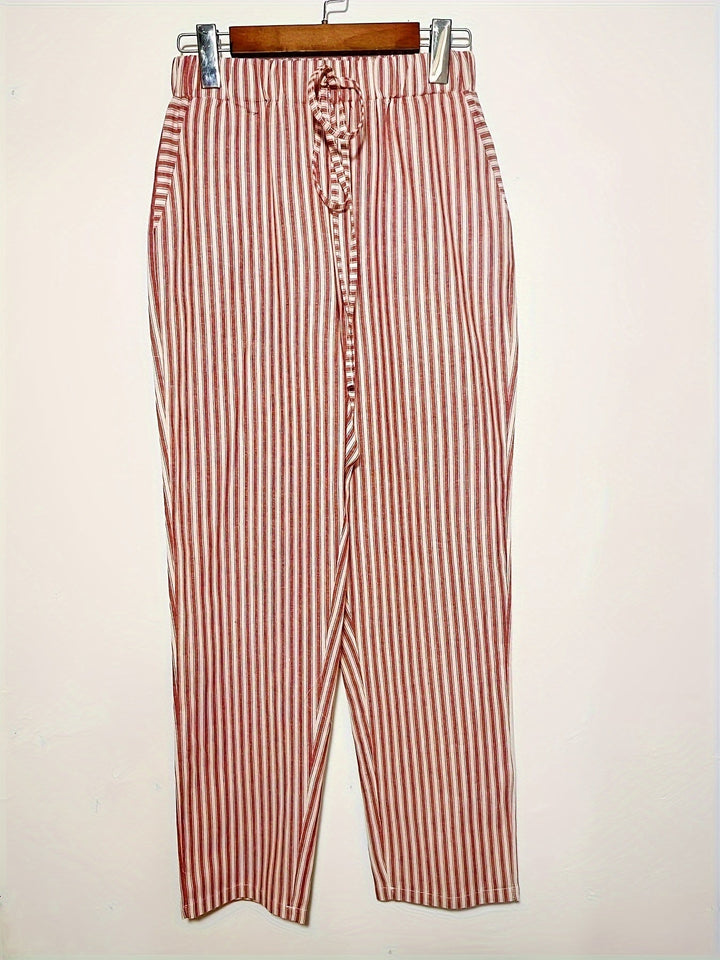 Sanna™ – Pantalons Amples avec Rayure Élégante
