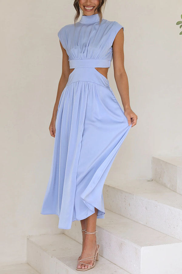 Quincy | Robe midi avec découpe et poches