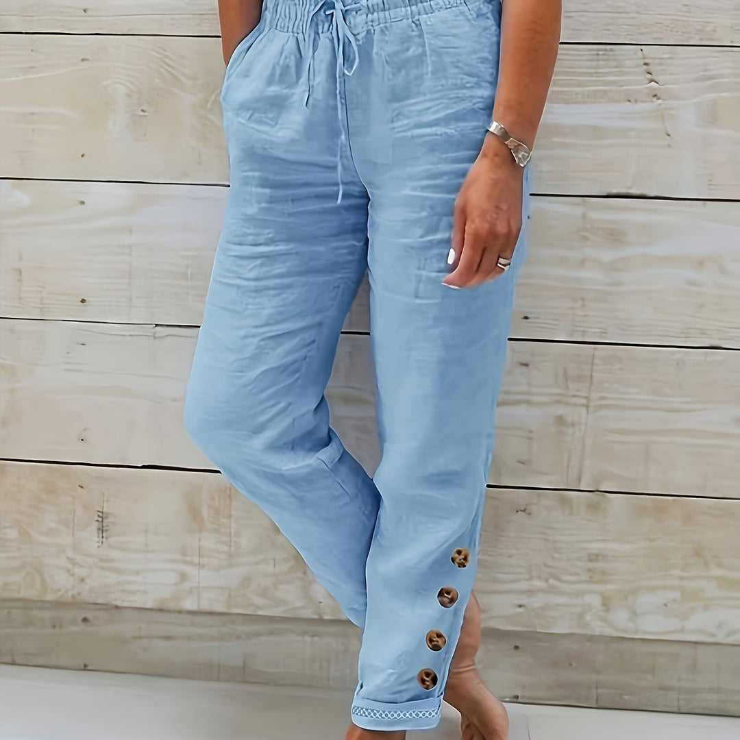 Linnea™ – Pantalons en coton slim Raka