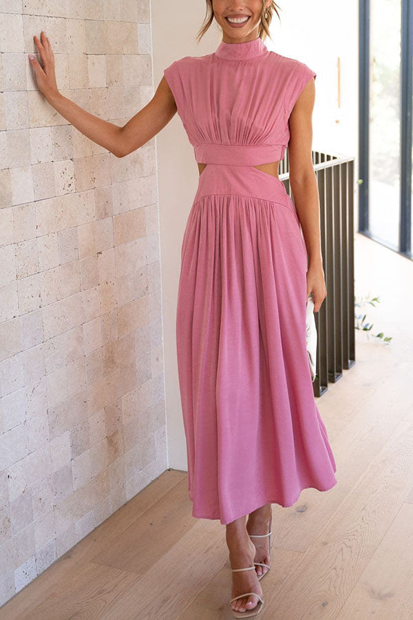Quincy | Robe midi avec découpe et poches