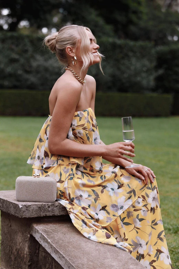 Elsie™ | Robe Maxi Sans Bretelles à Pois