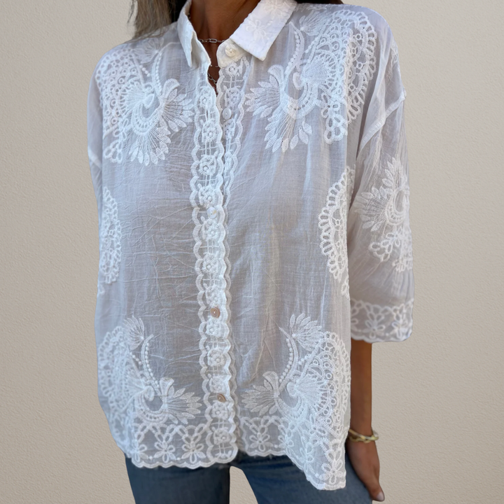 Eva | Blouse Luxueuse avec Motif Élégant