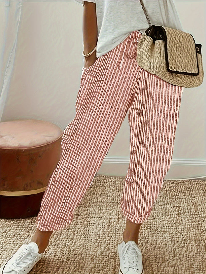 Sanna™ – Pantalons Amples avec Rayure Élégante