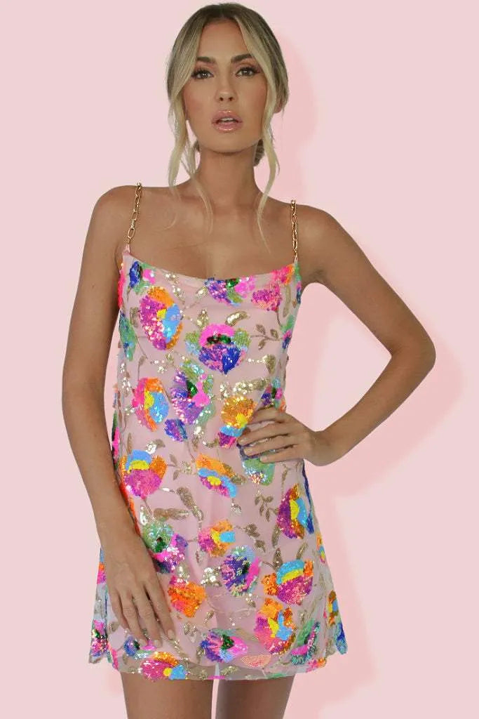 Rylee : Robe Mini Dos Nu Pailletée
