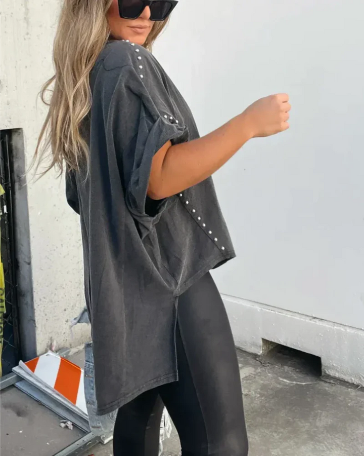 BELLA - T-SHIRT OVERSIZE À CLAVETTES