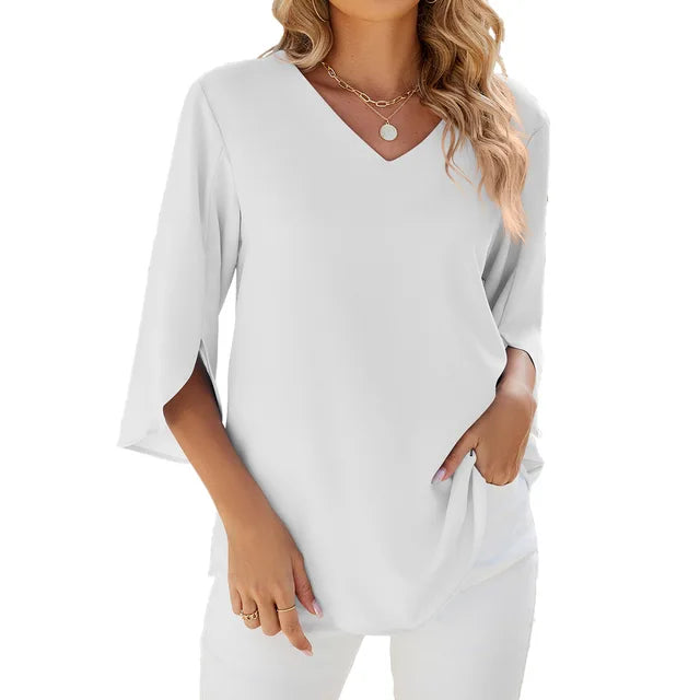 Helene - Blouse à col en V