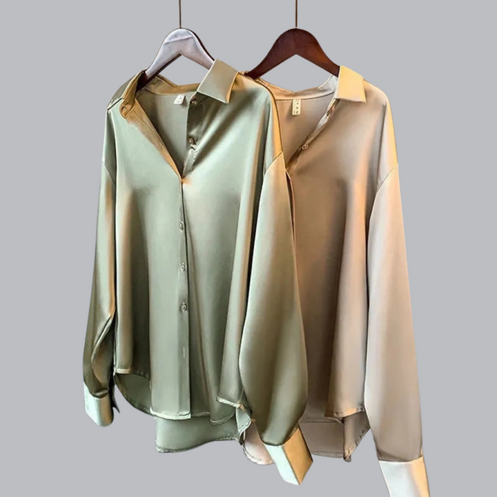 Elena™ | Chemisier élégant en satin de haute qualité