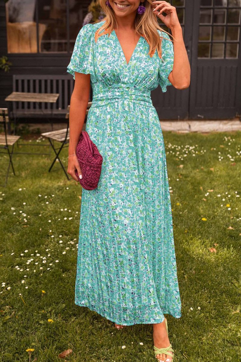 Pauline - Robe longue à motif floral