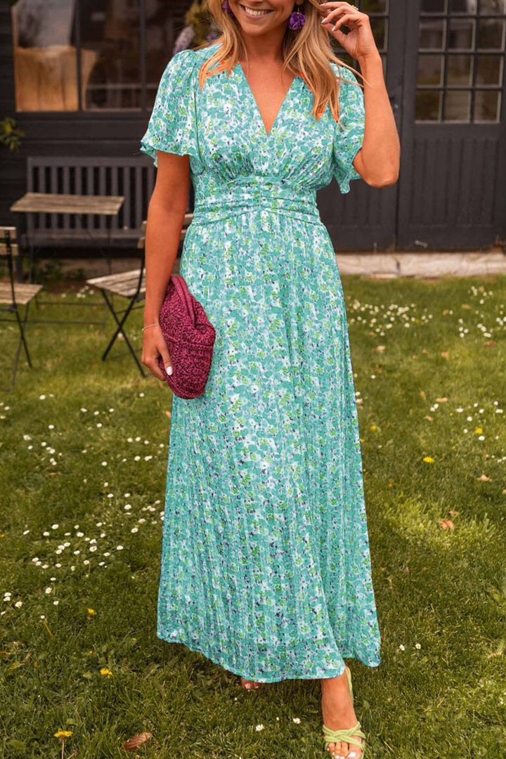 Pauline - Robe longue à motif floral