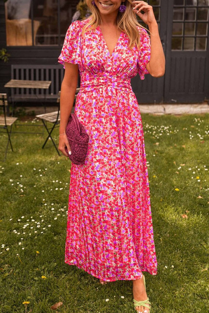 Pauline - Robe longue à motif floral