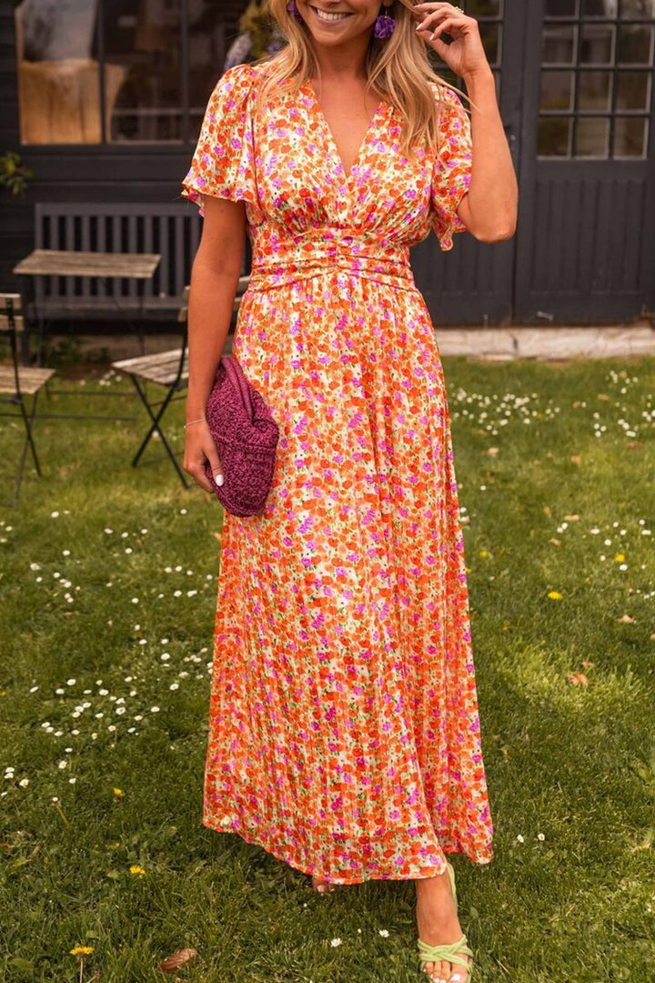 Harlow™ | Robe Fleurie Élégante avec Décolleté en V