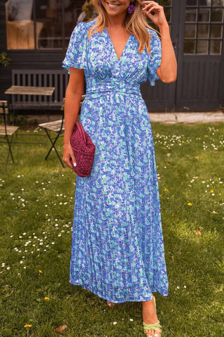Pauline - Robe longue à motif floral