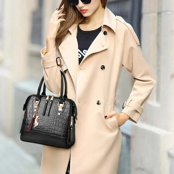 Sac en cuir embossé crocodile