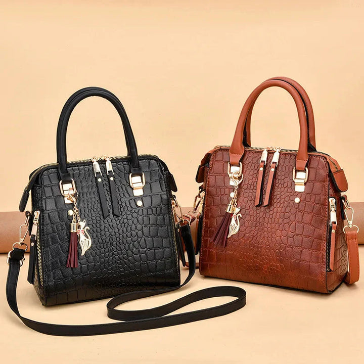Sac en cuir embossé crocodile