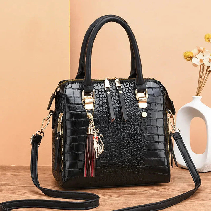 Sac en cuir embossé crocodile