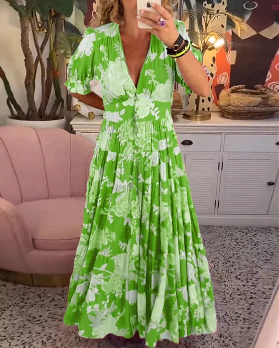 Isabeau™ | Robe Longue Élégante avec Décolleté en V et Poches Pratiques