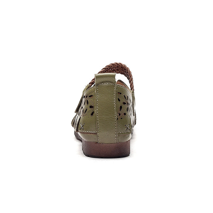 Lunaria - Chaussures plates confortables en cuir de vache pour femmes