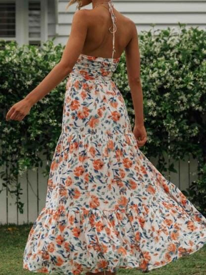 Louise™ | Robe d'Été Longue avec Col Américain et Imprimé Floral