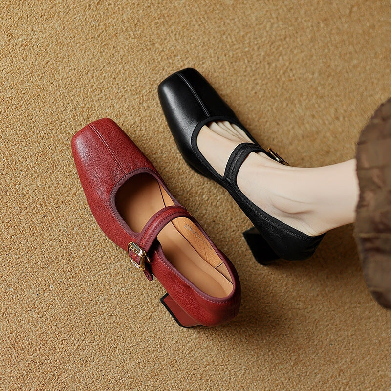 Desna - Chaussures modernes à talons épais dans le style français