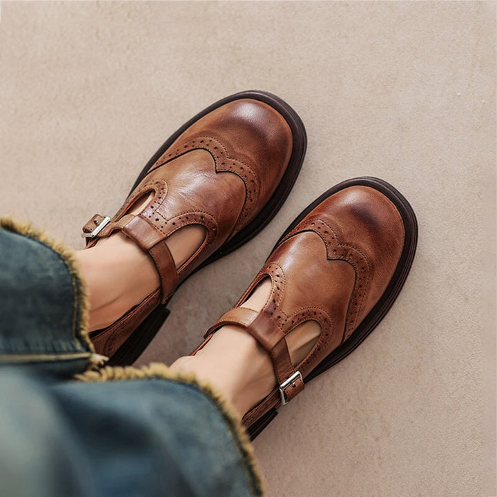 Lenara - Chaussures en cuir rétro pour femmes