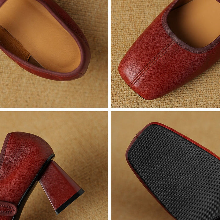 Desna - Chaussures modernes à talons épais dans le style français